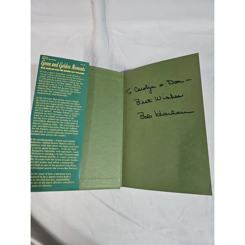 Green‎ & Golden Moments Bob Harlan Green Bay Packers Hardcover Football Book